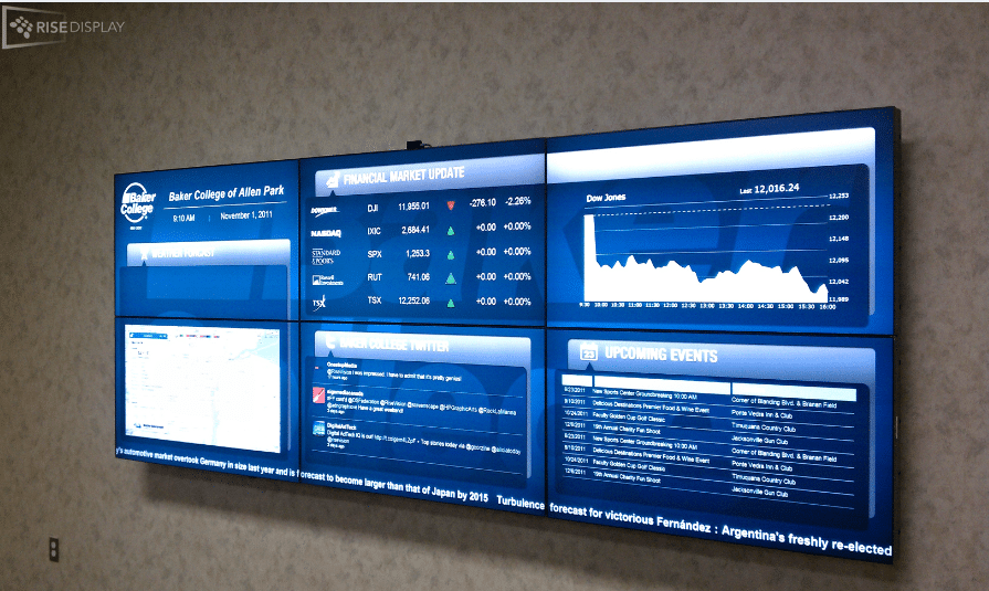 Baker College Rise Display Screen