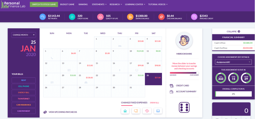 personal budget simulation for students personal budget simulation for students