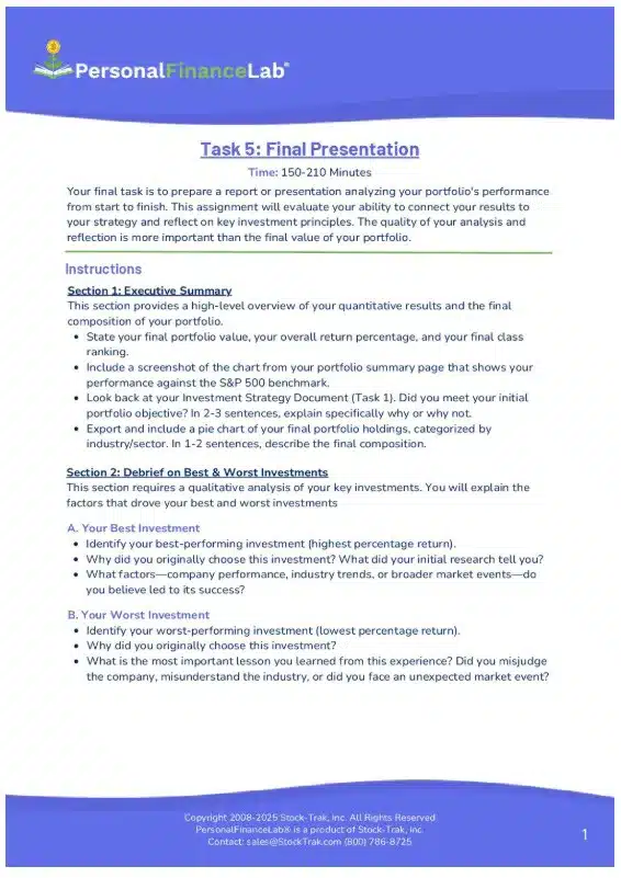 Task 5: Final Presentation